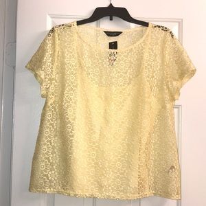 2 Piece - Yellow Crochet Top